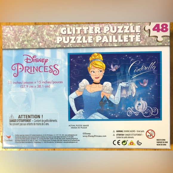 3 Disney Princess Puzzles: 100 pc Double-sided Ariel/Ursula & 2 More 48 pc - Picture 8 of 12